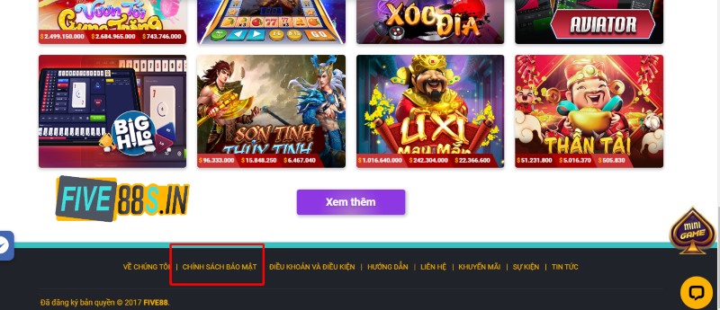 Chính Sách Bảo Mật Five88 2 Có các chính sách này sẽ tạo được niềm tin tốt với bet thủ