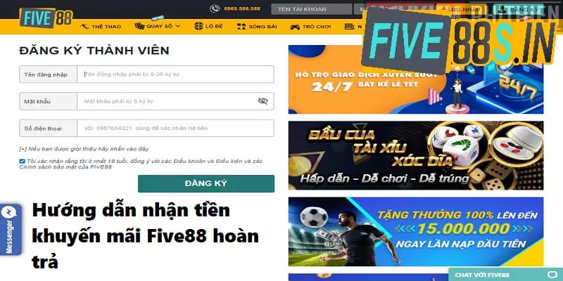 Khuyến Mãi Five88 Hoàn Trả – Đỉnh Cao Của Sự Hấp Dẫn 3 Hướng dẫn tham gia nhận khuyến mãi Five88